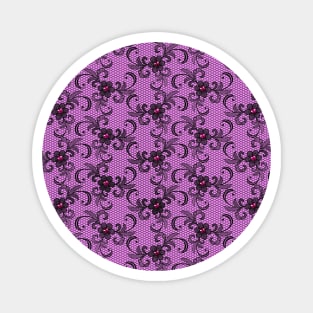 pink purple and black lace pattern mask with rhinestones for glamour girls and women great elegant gift Magnet